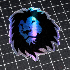 lion holographic oil slick stickers