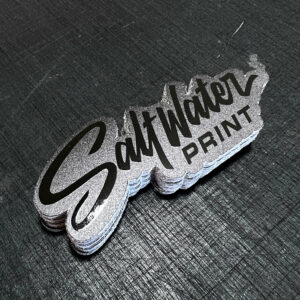 salt water print black on black spot gloss stickers